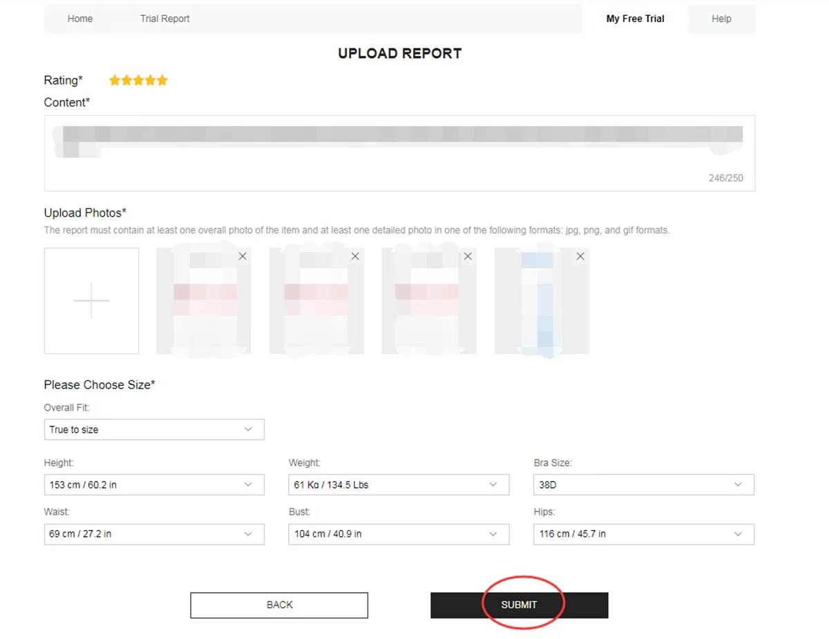 Tracking My Report and Free Trial Points